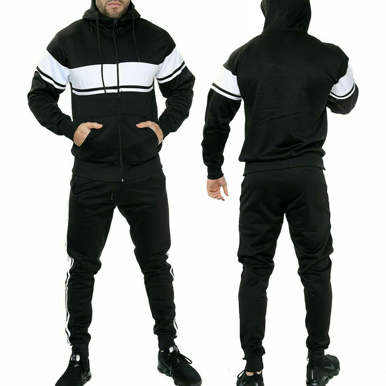 Klass Poly Tracksuit Black/White
