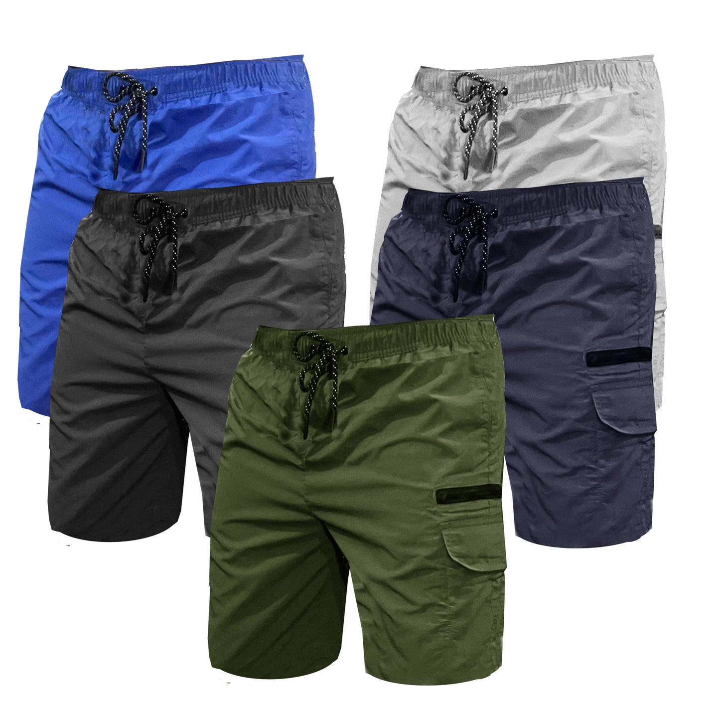 Mens Summer CARGO ZIP POCKET Swimming Board Swim Shorts