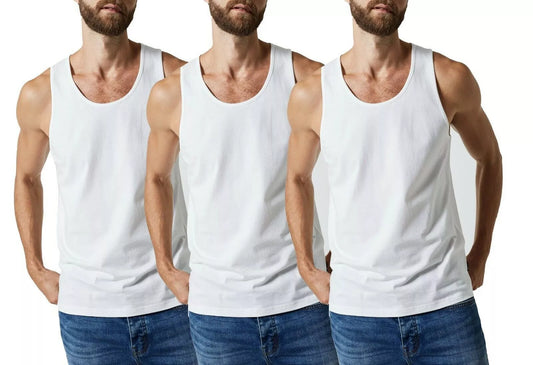 Men's Vests & Tank Tops Pack of 3 100% Cotton