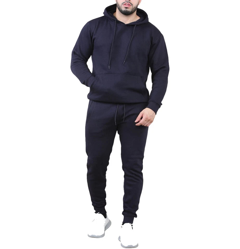 Mens Tracksuit Set Fleece Hoodie Top Bottoms Jogging Joggers Gym Pullover