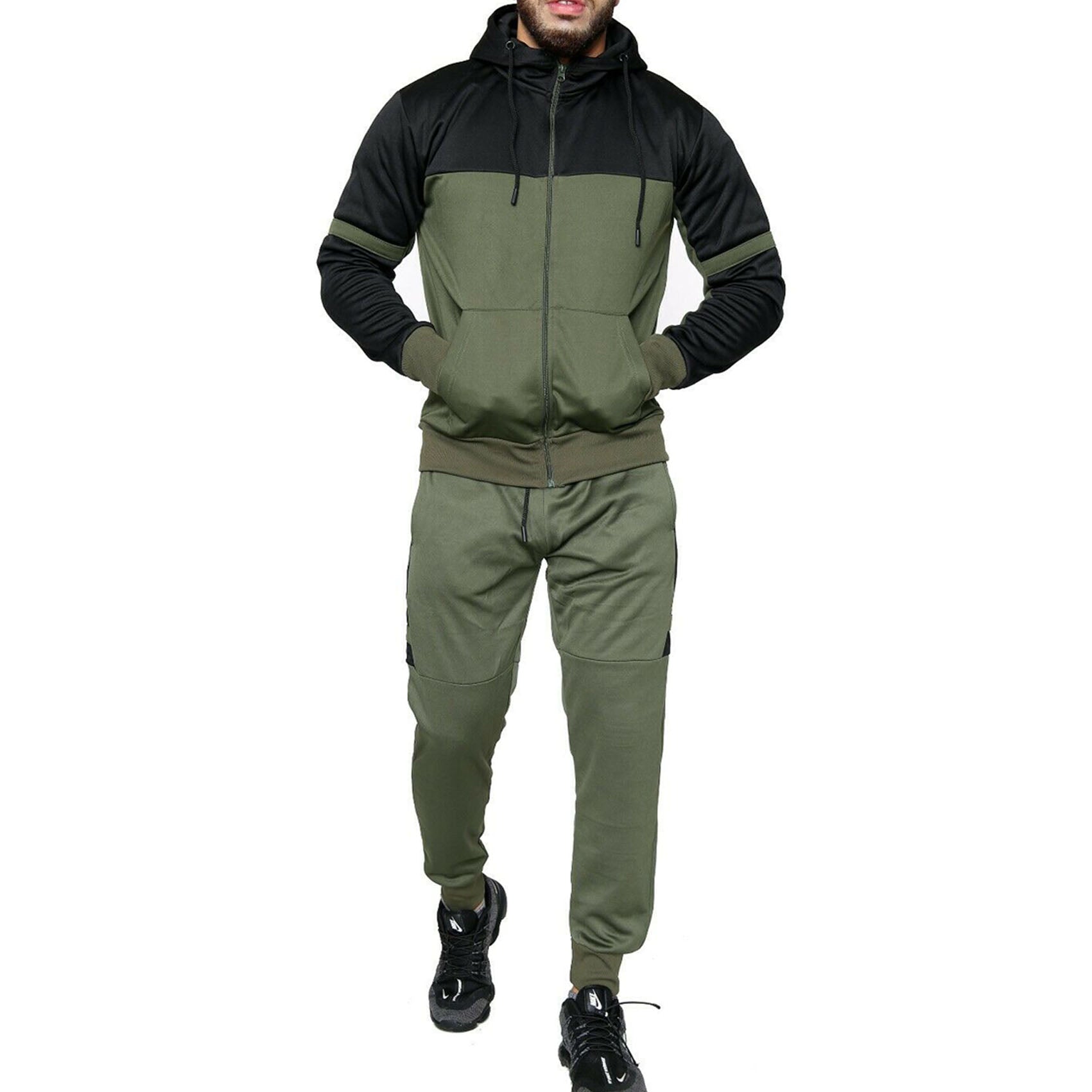 Ashton Poly Tracksuit Olive/Black