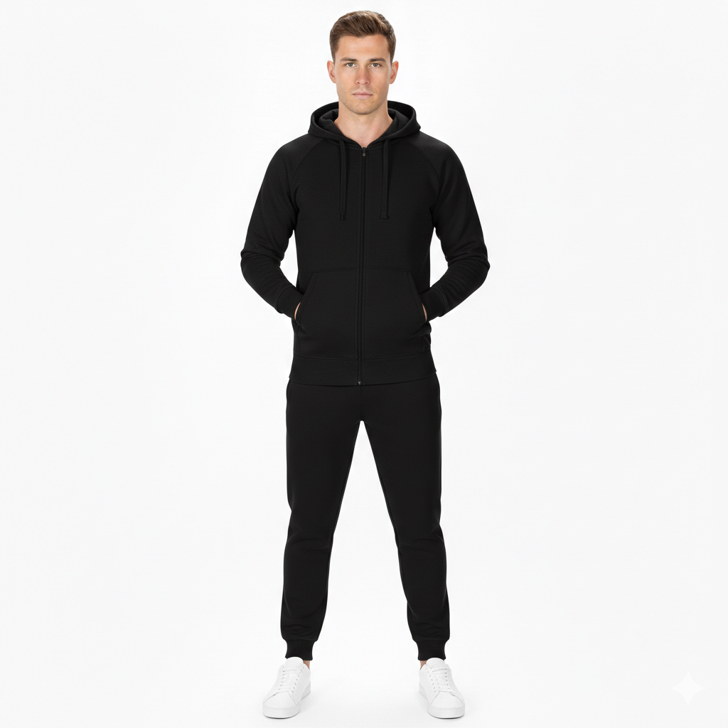 Mens Zipper Tracksuit Set
