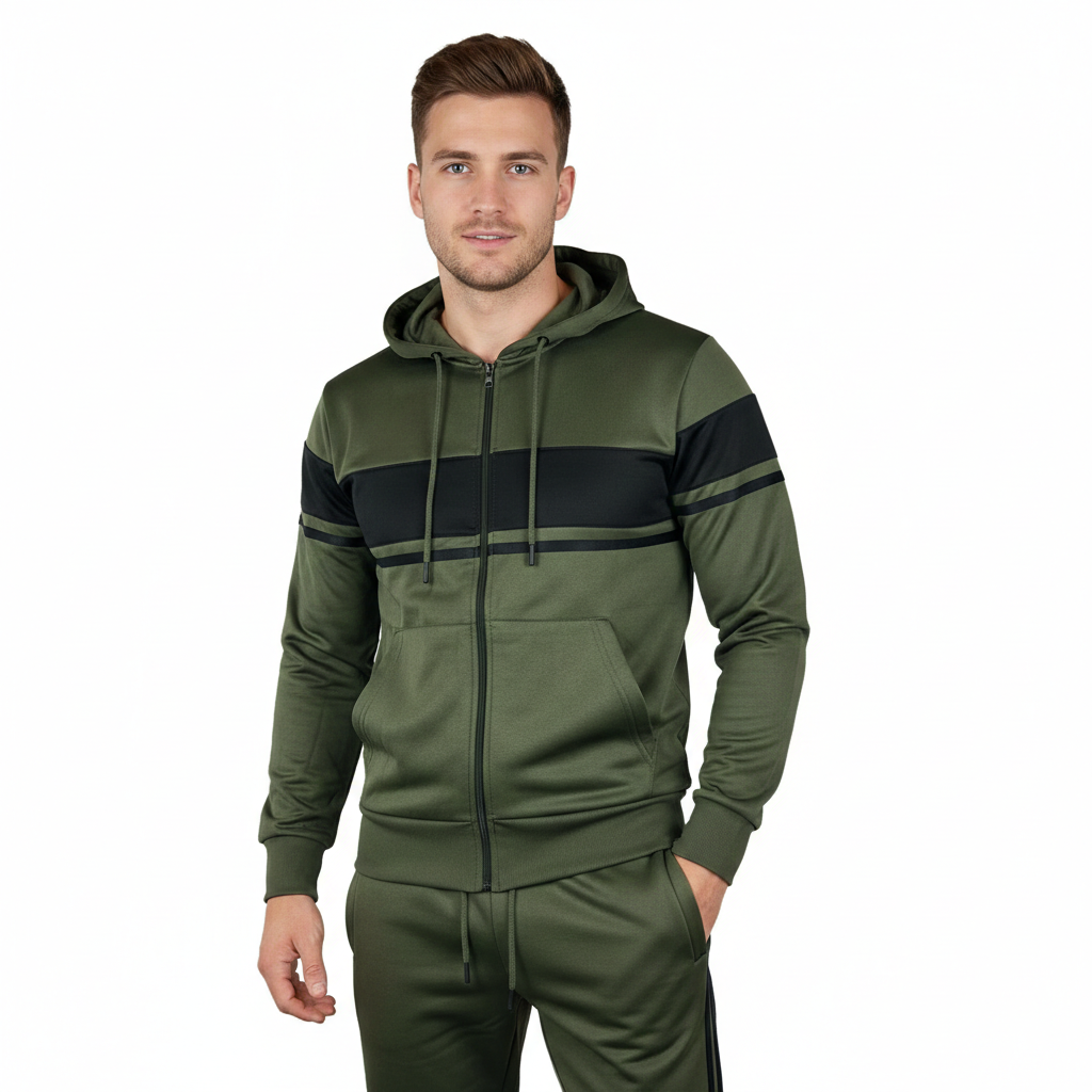 Klass Poly Tracksuit Olive/Black