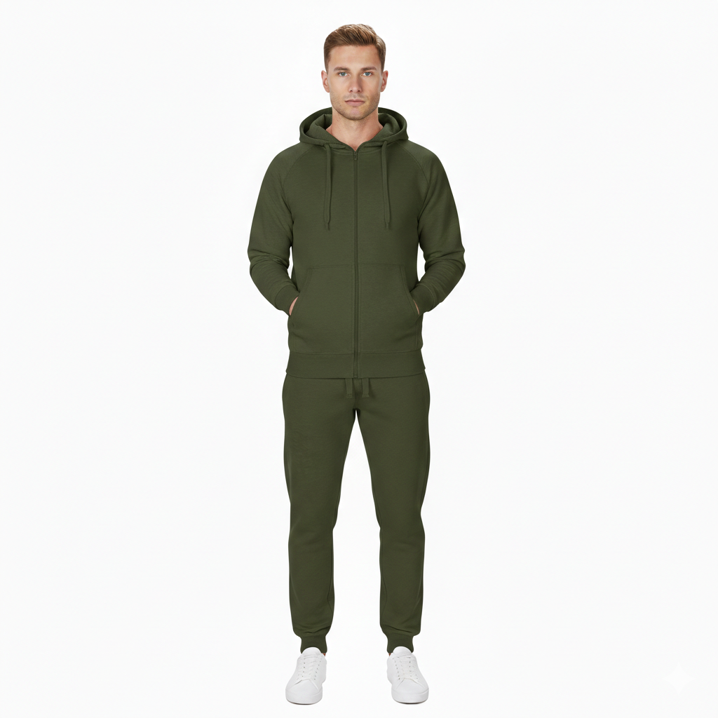 Mens Zipper Tracksuit Set