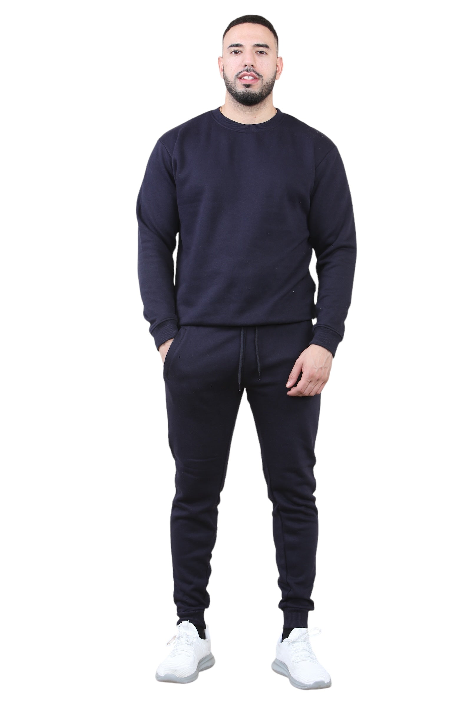 Crew Neck Sweat Suit Fleece Cotton Pullover Tracksuits