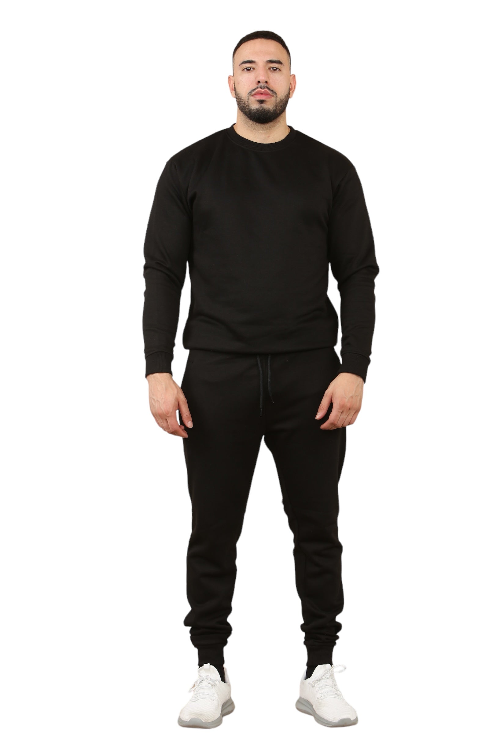 Crew Neck Sweat Suit Fleece Cotton Pullover Tracksuits