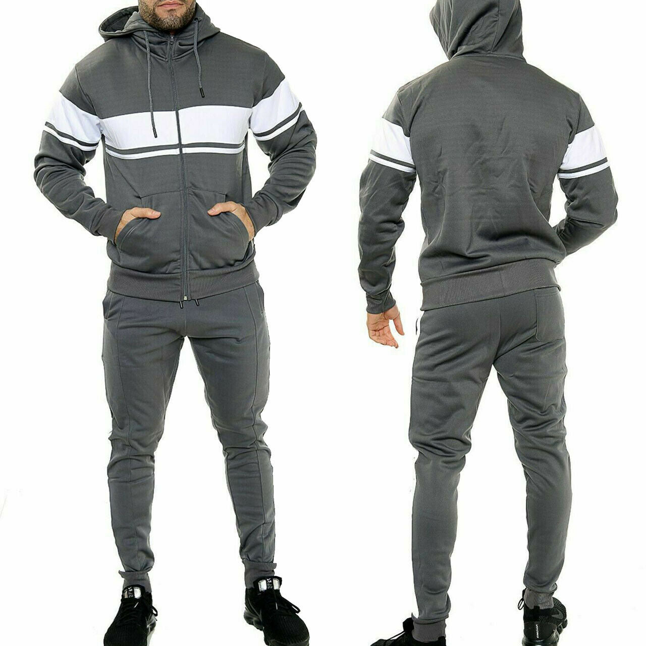 Klass Poly Tracksuit Steel/White