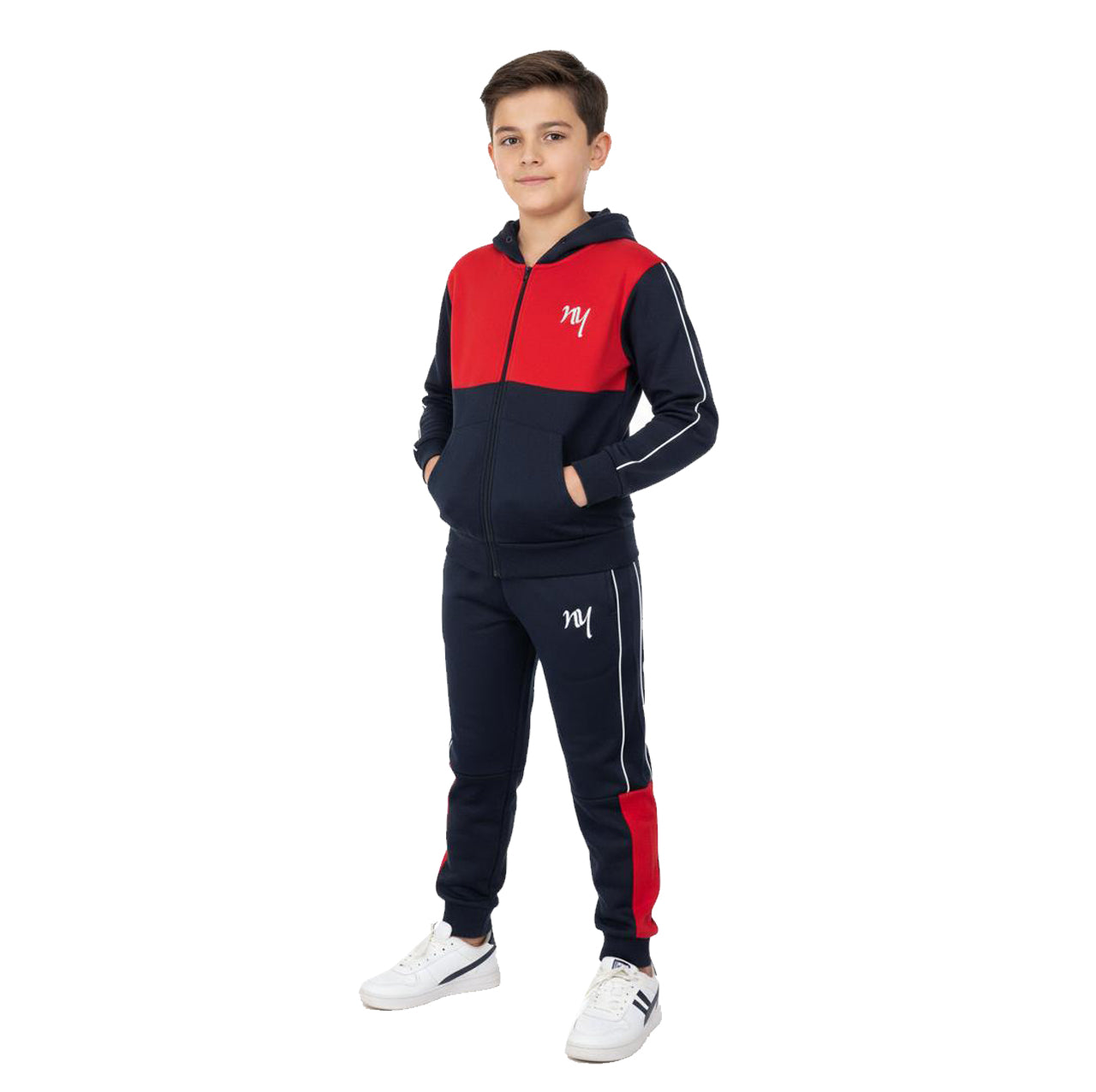 Miani Junior Poly Tracksuit Steel/Black