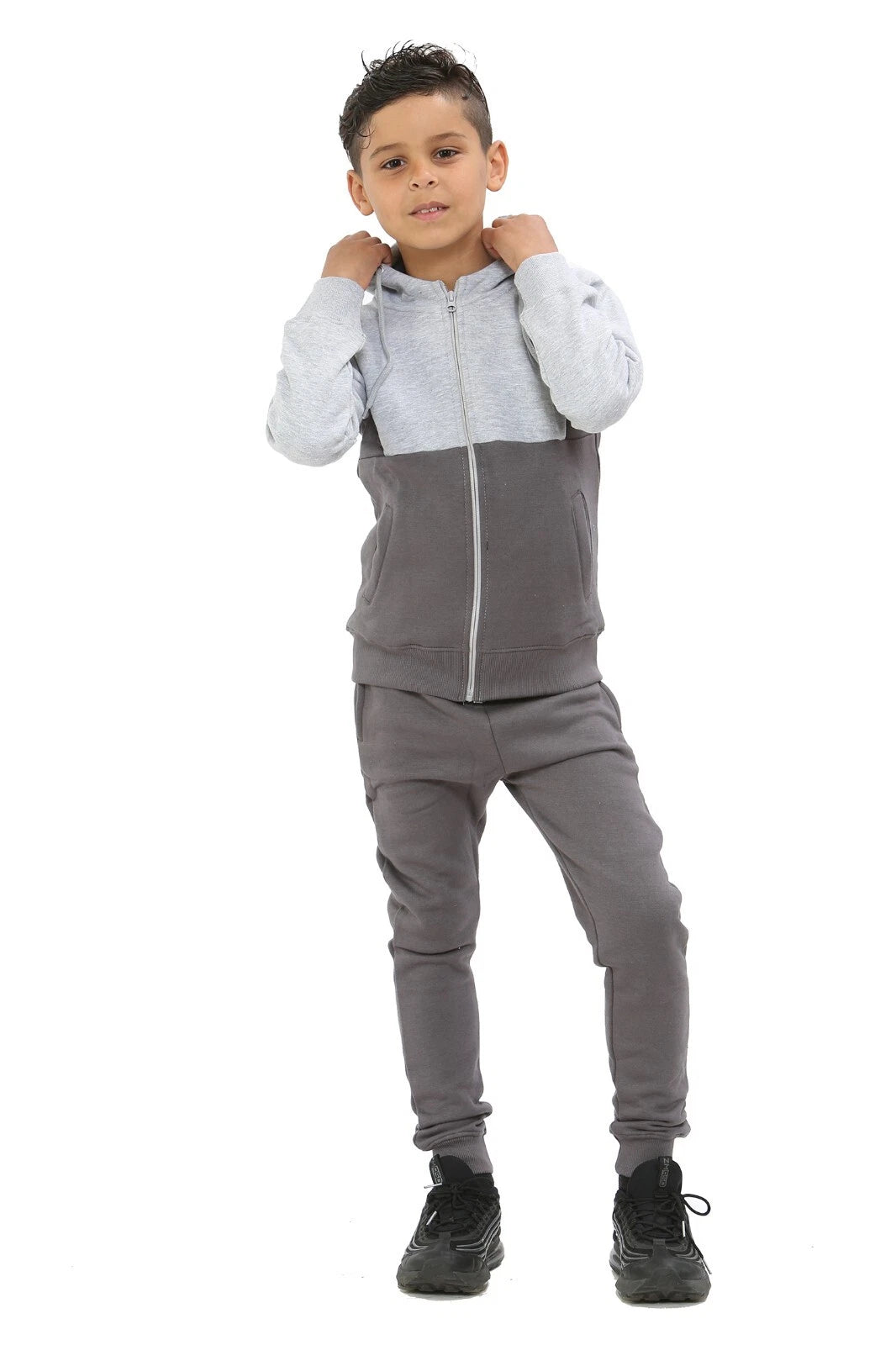 Two Tone Junior Fleece Tracksuit Set