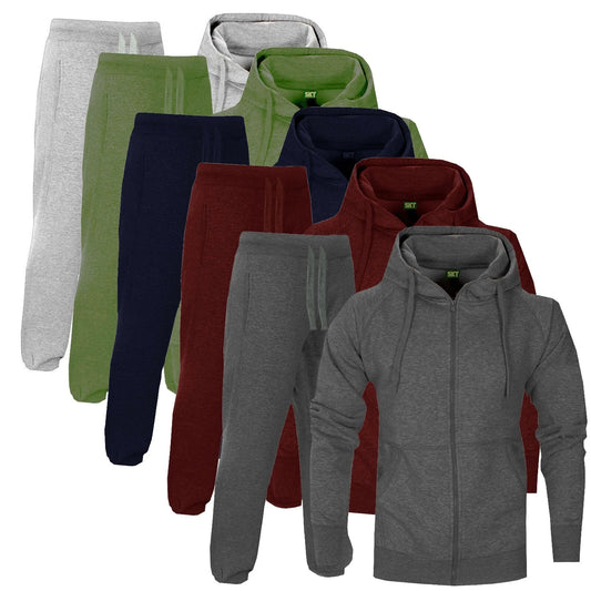 BASE Mens Tracksuit Set Fleece Hoodie Top Bottoms Jogging Joggers Gym COTTON