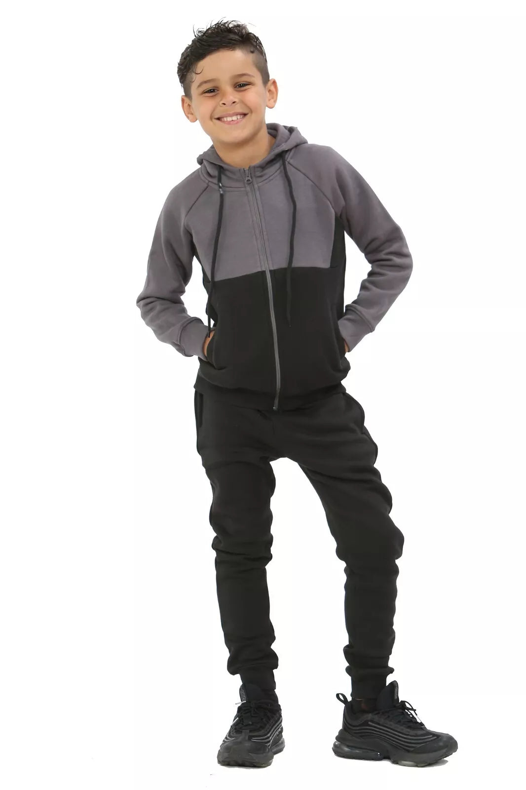 Two Tone Junior Fleece Tracksuit Set