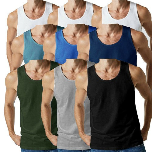 Men's Vests & Tank Tops Pack of 3 100% Cotton