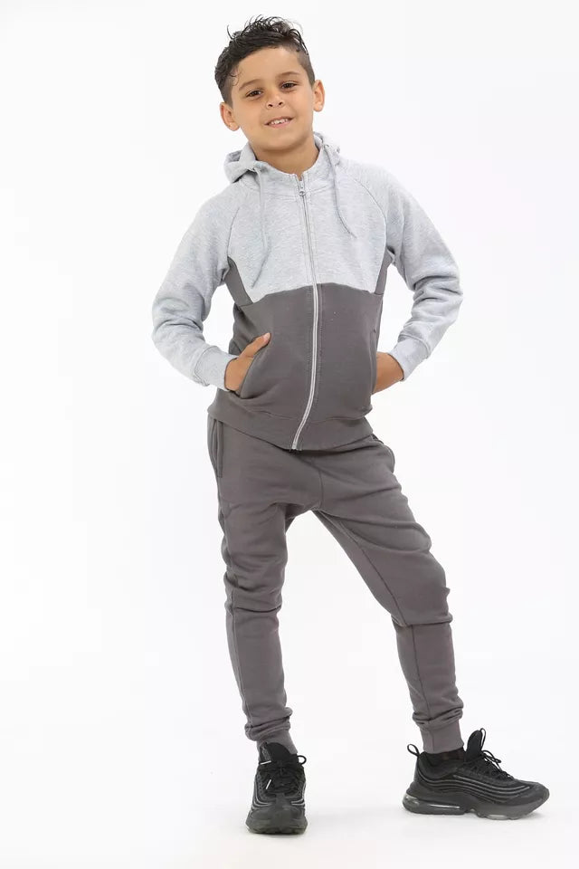 Two Tone Junior Fleece Tracksuit Set