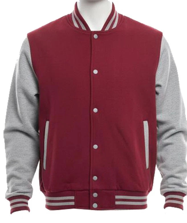 Unisex College Varsity Jacket, Classic Letterman Style with Snap Button Front