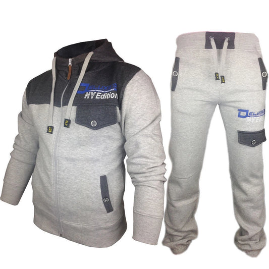 Mens Full Premier Tracksuit Fleece Hooded Jogging Bottms Joggers - S/2XL  PRINTED