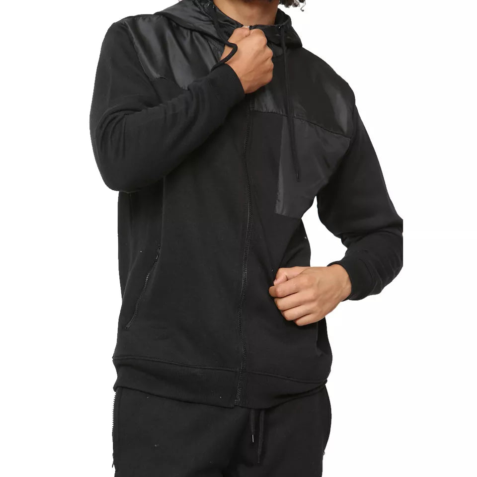 Mens Slim Fit Fleece Hoodie Tracksuit