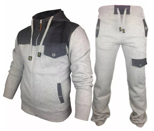 Kids Premier Fleece Tracksuit Black/Charcoal/Grey