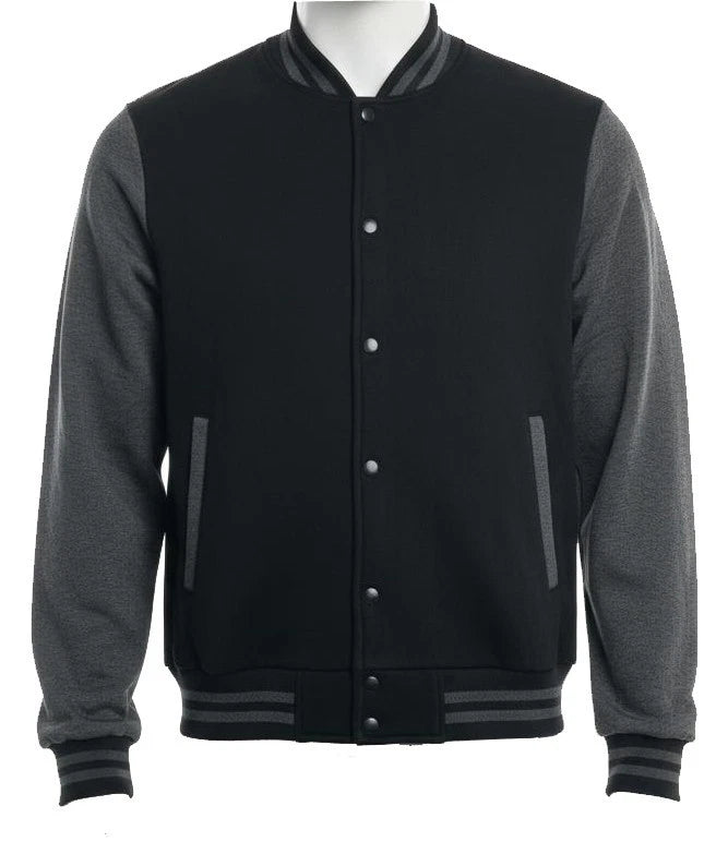 Unisex College Varsity Jacket, Classic Letterman Style with Snap Button Front