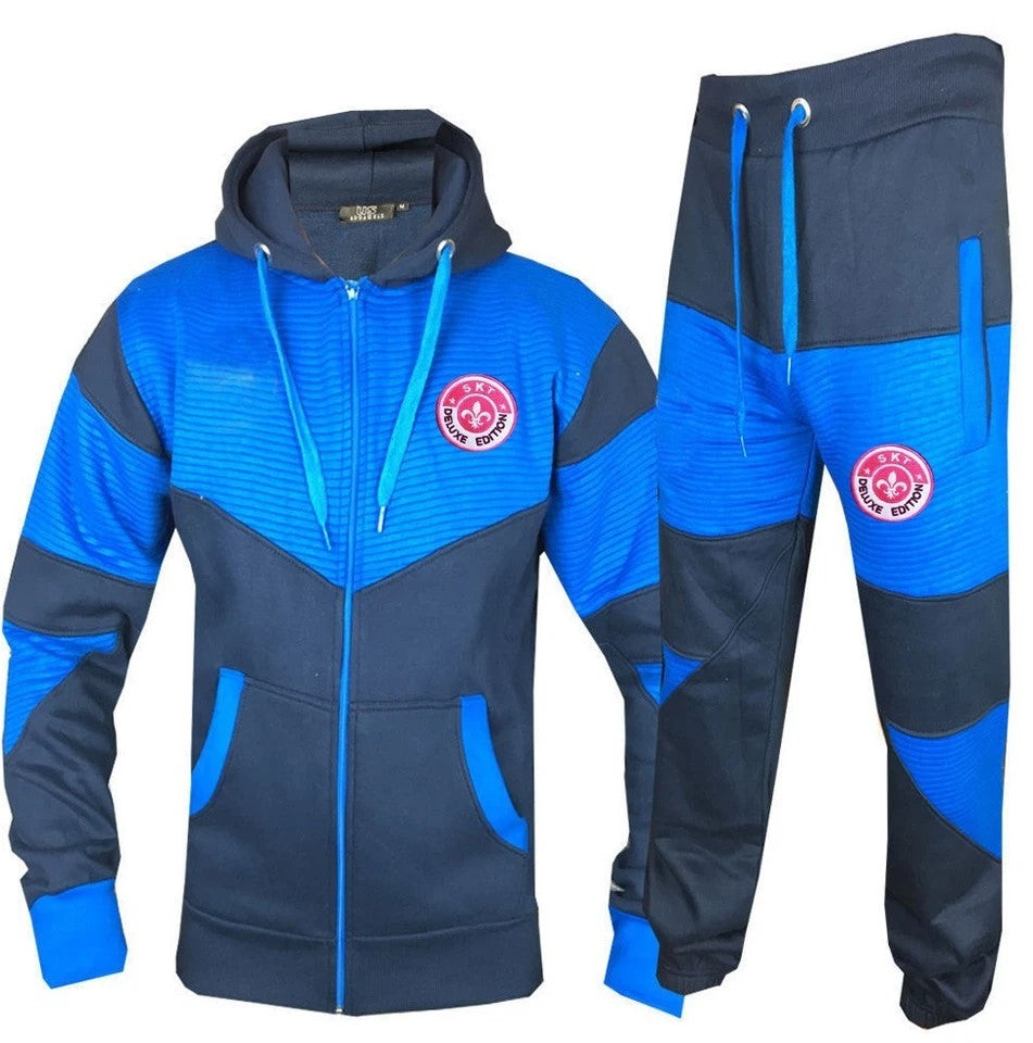 Mens Full Tracksuit Fleece Hooded Jogging Bottms Joggers - S M L XL 2XL PRINTED