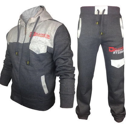 Mens Full Premier Tracksuit Fleece Hooded Jogging Bottms Joggers - S/2XL  PRINTED