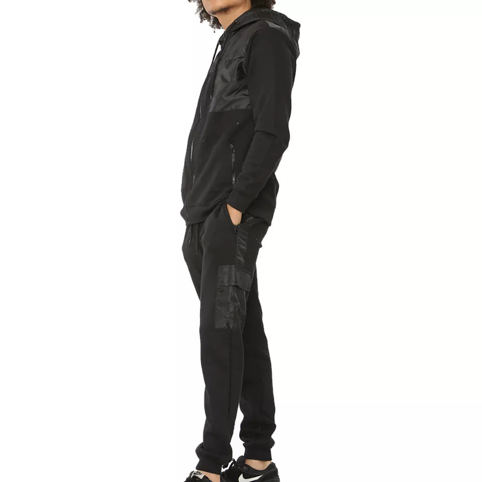 Mens Slim Fit Fleece Hoodie Tracksuit