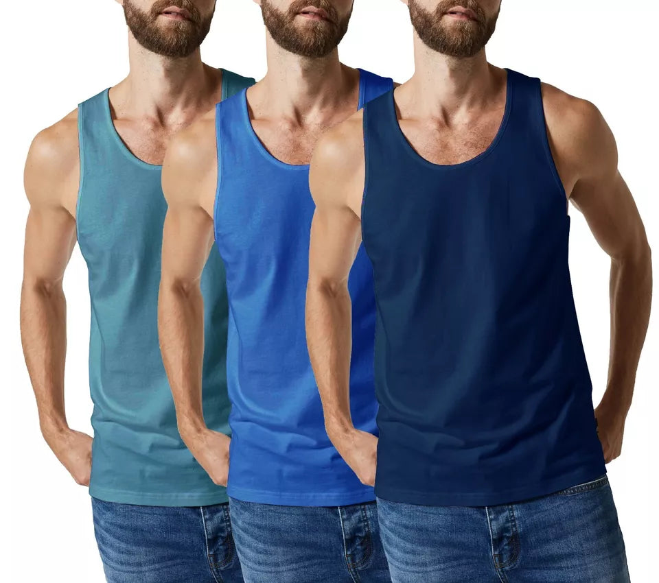 Men's Vests & Tank Tops Pack of 3 100% Cotton