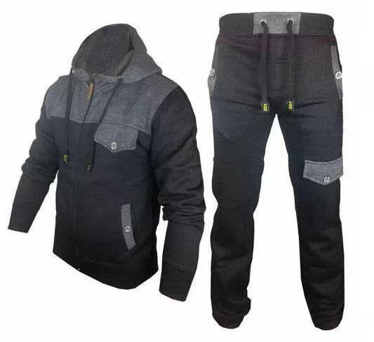 Mens Full Premier Tracksuit Fleece Hooded Jogging Bottms Joggers - S/2XL  PRINTED