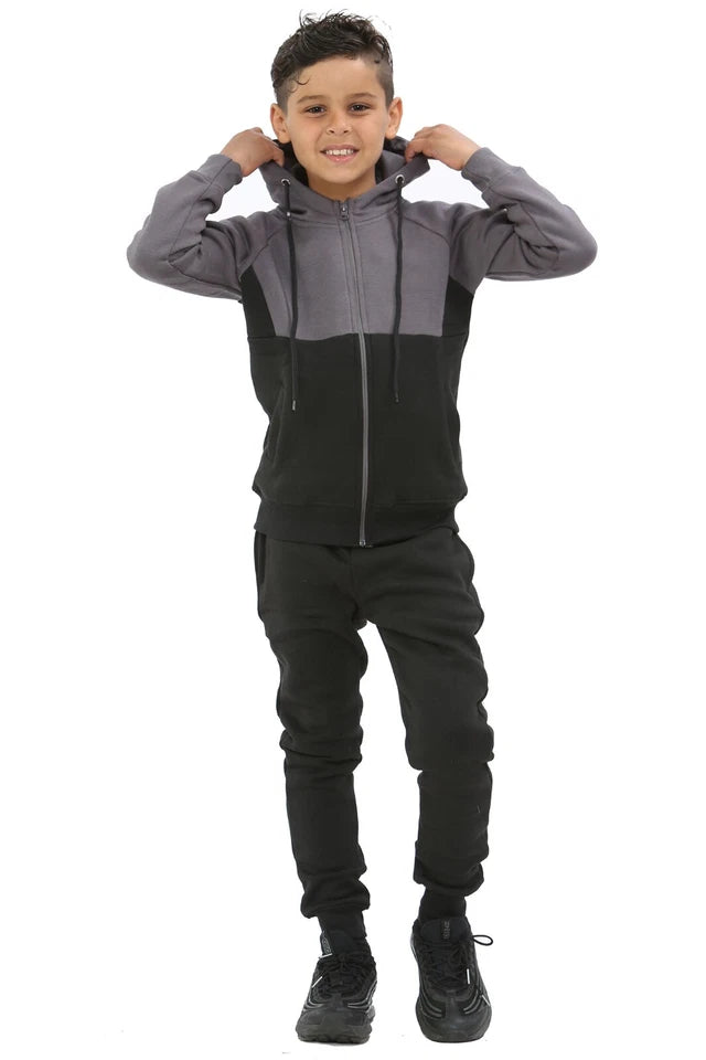 Two Tone Junior Fleece Tracksuit Set