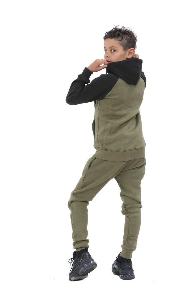 Two Tone Junior Fleece Tracksuit Set