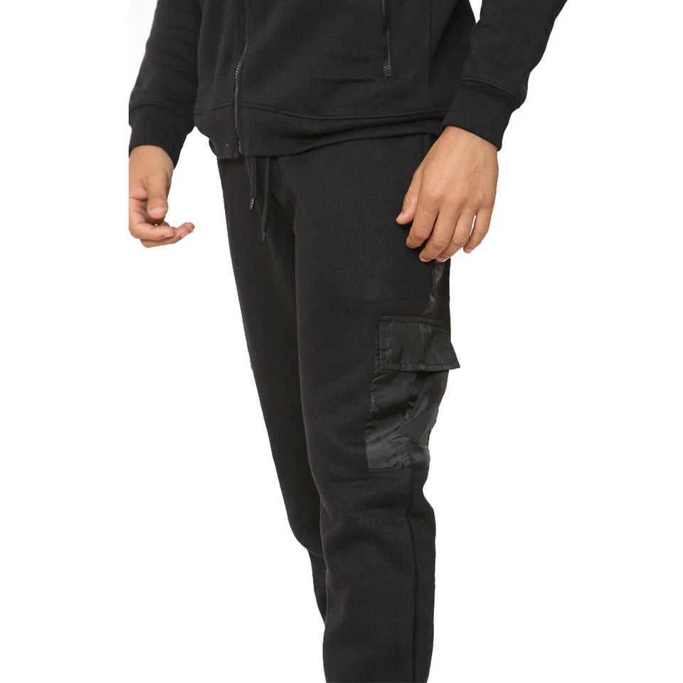 Mens Slim Fit Fleece Hoodie Tracksuit