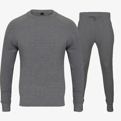 Mens Round Crew Neck Tracksuit Black,Charcoal,Navy,Grey M-2XL